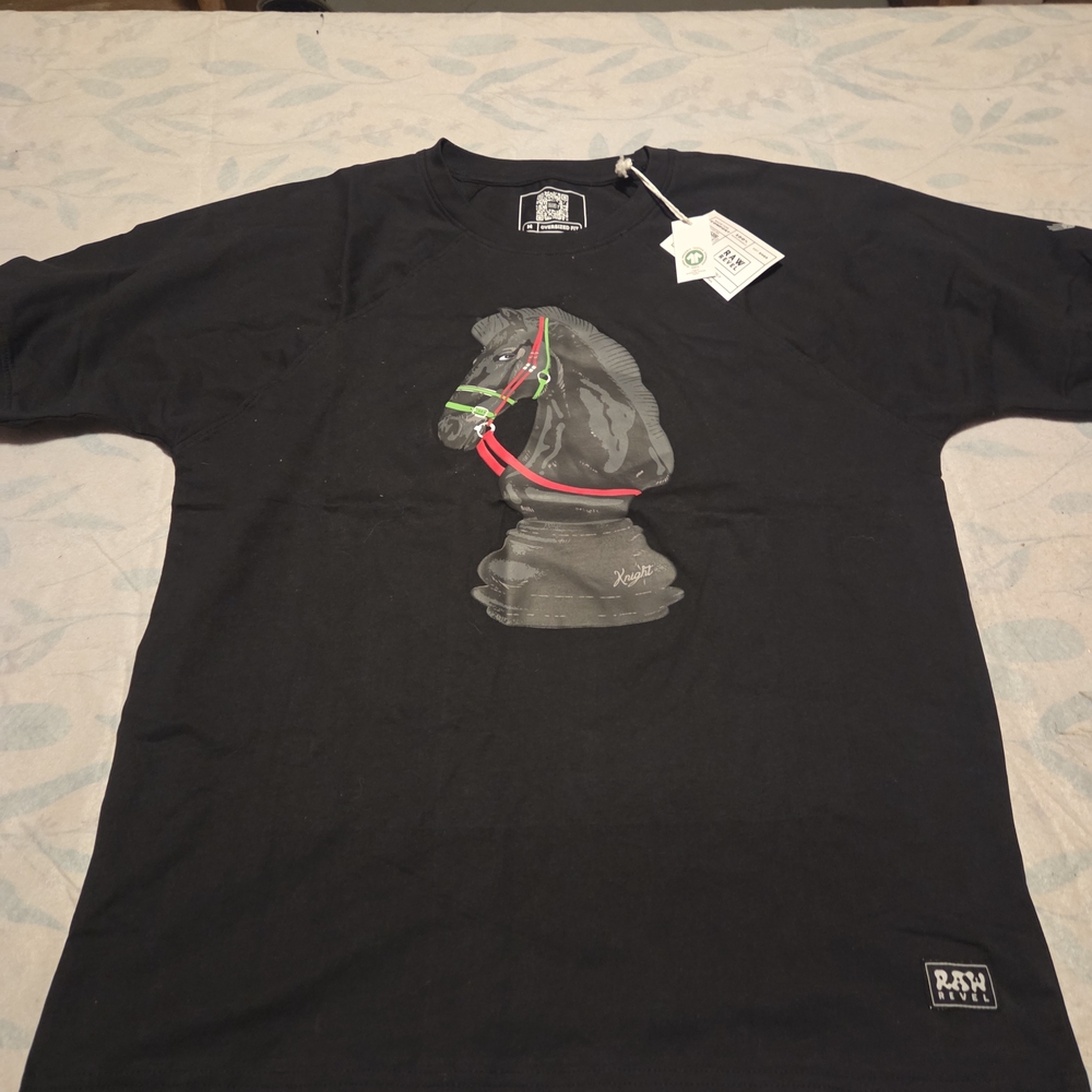 Raw Revel Black Chess Knight Graphic Tee
